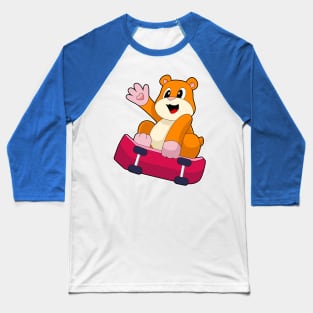 Hamster Skater Skateboard Baseball T-Shirt